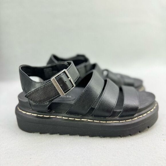 Sincerely Jules Model "Daring" Black Chunky Platform Sandals Women's Size 6 - Picture 2 of 8